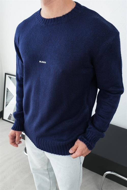 Wholesale Mens Navy Knit Sweater