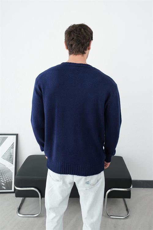 Wholesale Mens Navy Knit Sweater