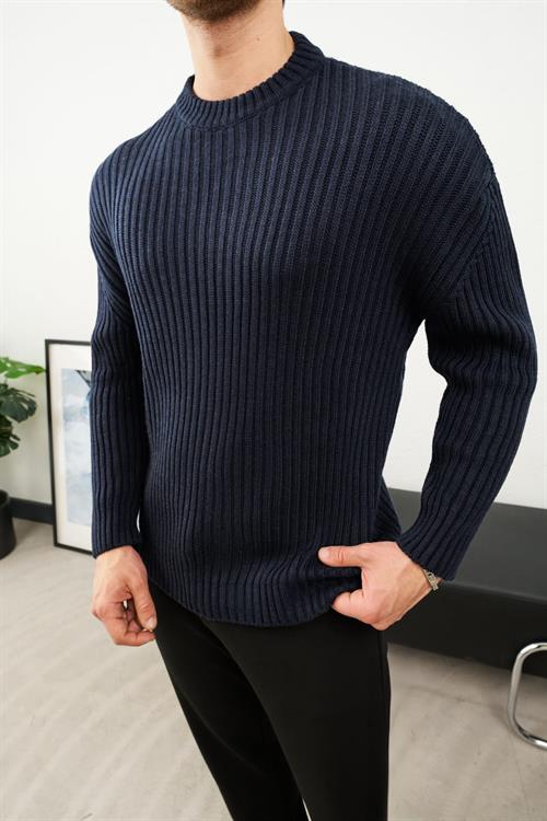 Wholesale Mens Navy Knit Sweater