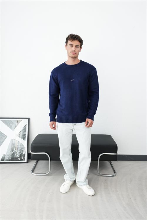 Wholesale Mens Navy Knit Sweater