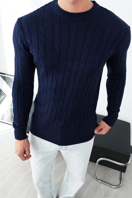 Wholesale Mens Navy Knit Sweater
