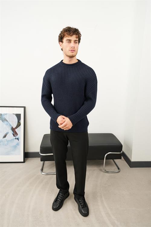 Wholesale Mens Navy Knit Sweater