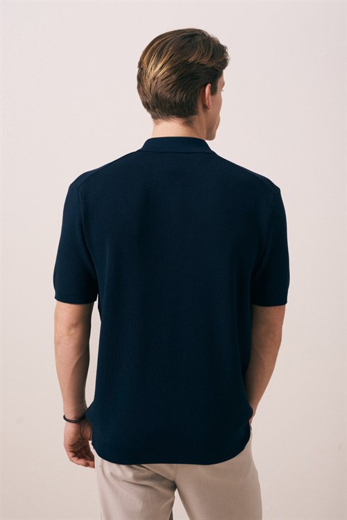 Wholesale Mens Navy Knit T-Shirt