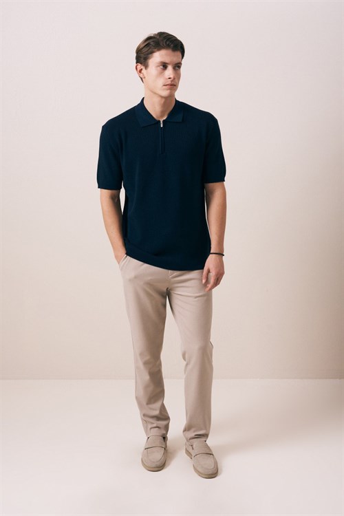 Wholesale Mens Navy Knit T-Shirt