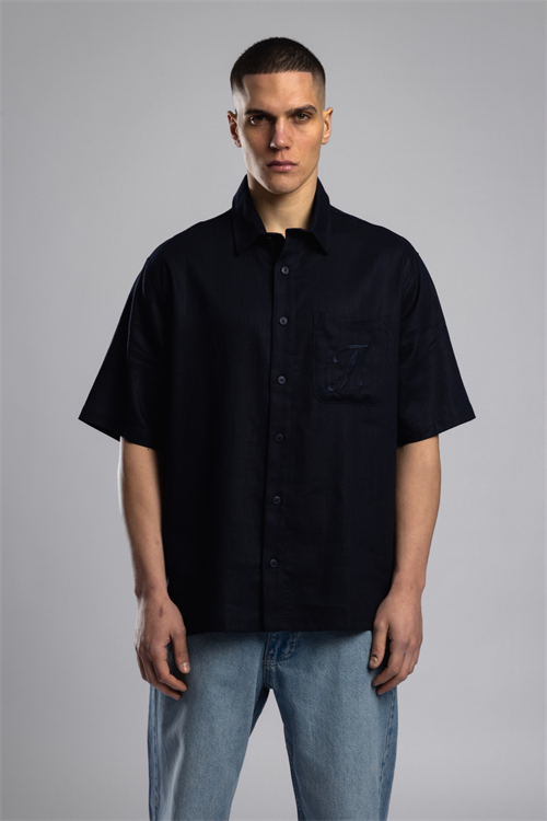 Wholesale Mens Navy Linen Shirt