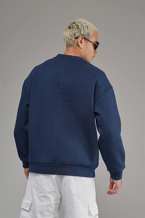 Wholesale Mens Navy Oversized Sweatshirt