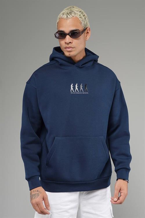 Wholesale Mens Navy Oversized Sweatshirt 