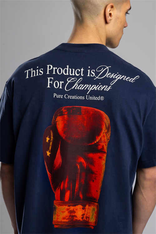 Wholesale Mens Navy Printed T-shirt