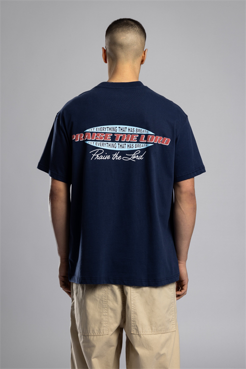 Wholesale Mens Navy Printed T-shirt