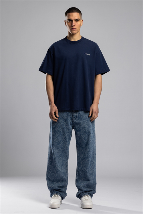 Wholesale Mens Navy Printed T-shirt