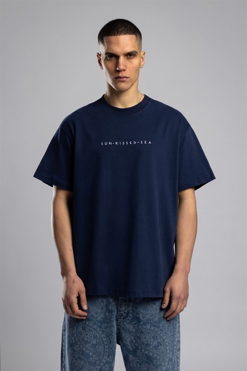 Wholesale Mens Navy Printed T-shirt