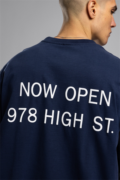 Wholesale Mens Navy Printed T-Shirt