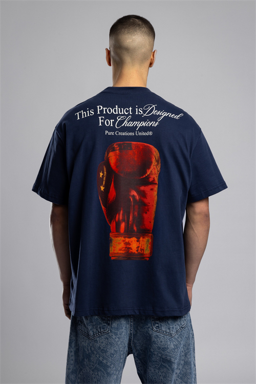 Wholesale Mens Navy Printed T-shirt