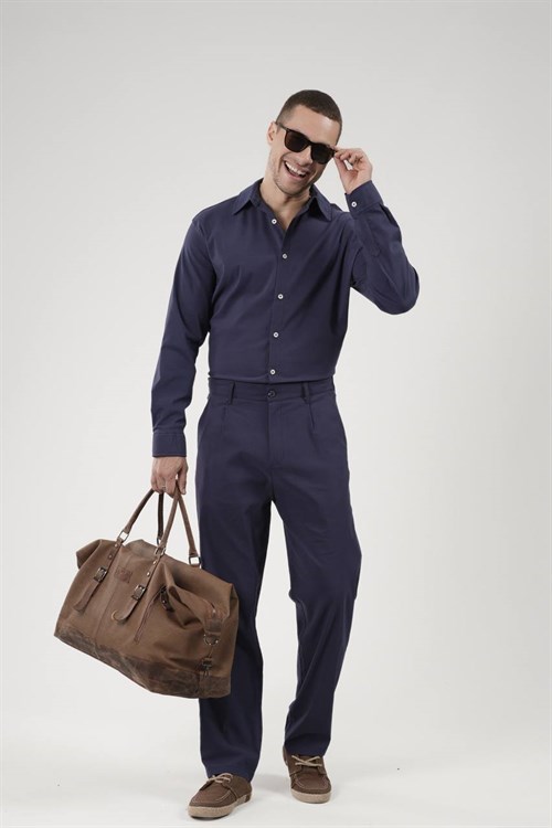 Wholesale Mens Navy Shirt and Pants Set