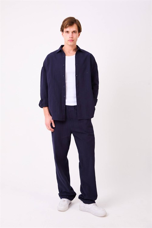 Wholesale Mens Navy Shirt And Pants Set