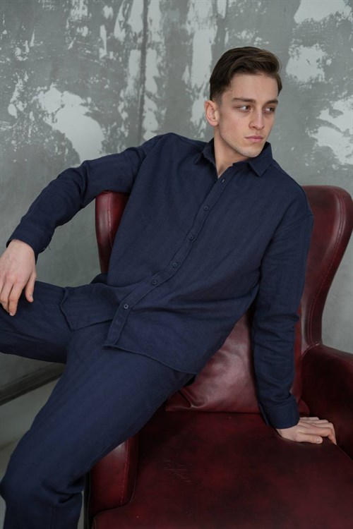 Wholesale Mens Navy Shirt And Pants Set
