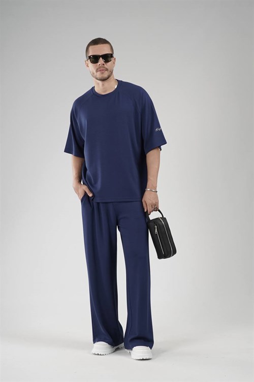 Wholesale Mens Navy T-Shirt and Pants Set