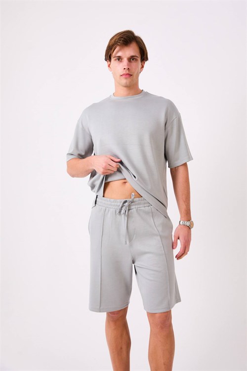 Wholesale Mens Gray T-Shirt And Short Set