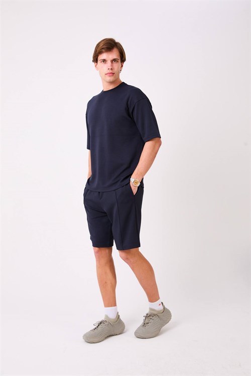Wholesale Mens Navy T-Shirt And Short Set