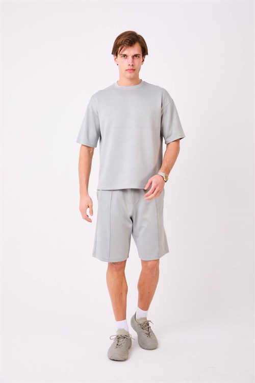 Wholesale Mens Gray T-Shirt And Short Set