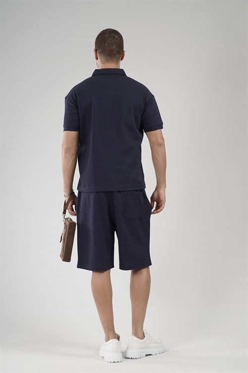 Wholesale Mens Navy T-Shirt and Shorts Set