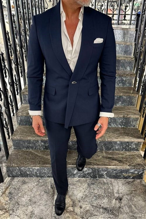 Wholesale Men's Navy Two-Piece Suit 1702W26-0522