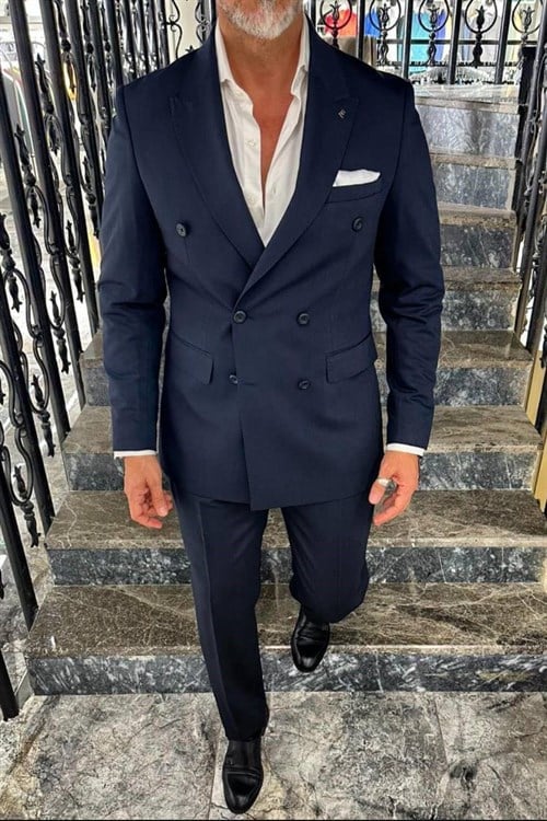 Wholesale Men's Navy Two-Piece Suit 1702W26-0516