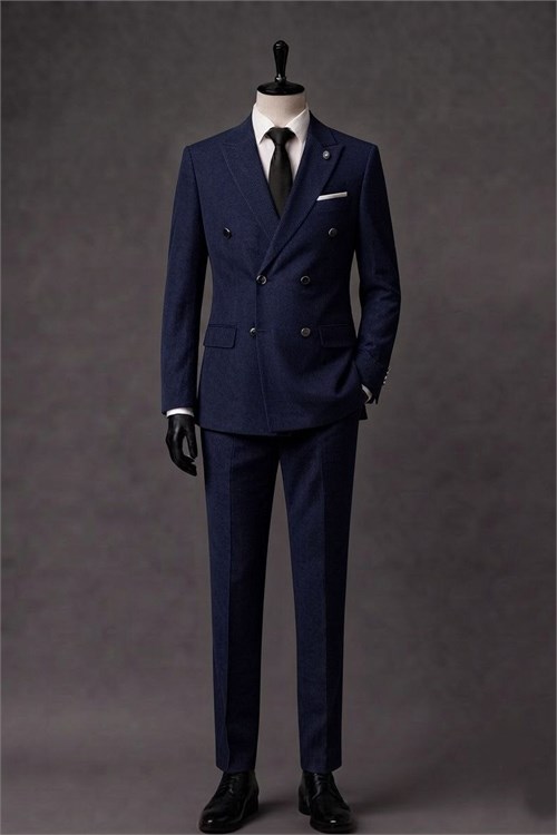 Wholesale Men's Navy Two-Piece Suit 1701-128