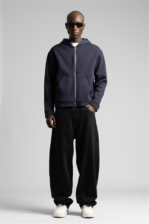 Wholesale Mens Navy Zip Sweatshirt 