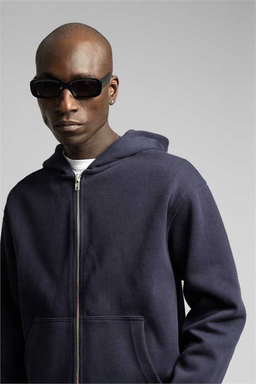 Wholesale Mens Navy Zip Sweatshirt 