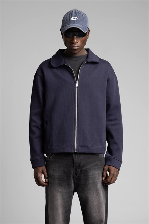Wholesale Mens Navy Zip Sweatshirt 