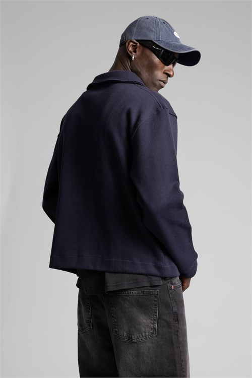 Wholesale Mens Navy Zip Sweatshirt 