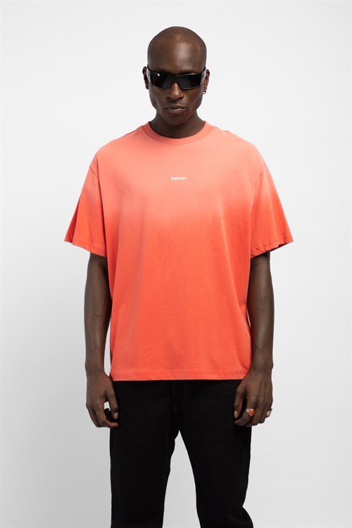 Wholesale Mens Orange Printed T-shirt