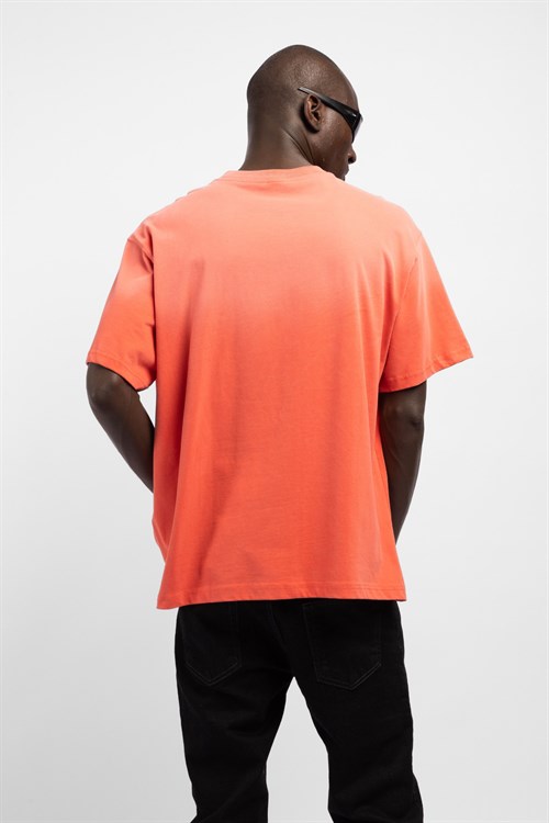 Wholesale Mens Orange Printed T-shirt