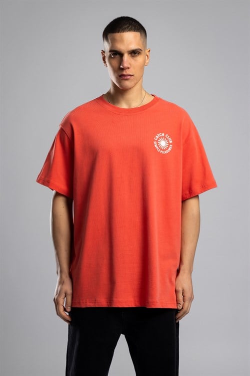 Wholesale Mens Orange Printed T-shirt