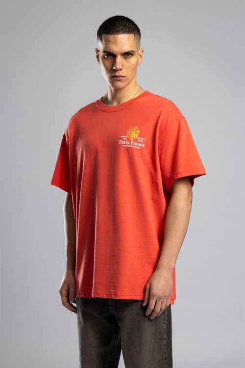 Wholesale Mens Orange Printed T-shirt