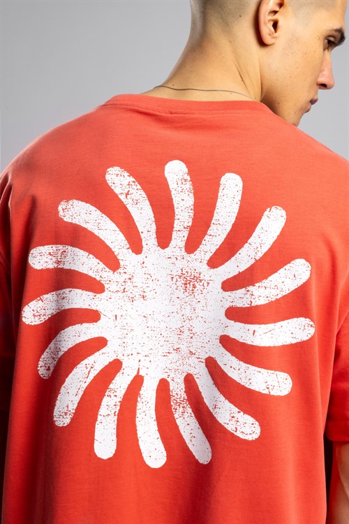Wholesale Mens Orange Printed T-shirt