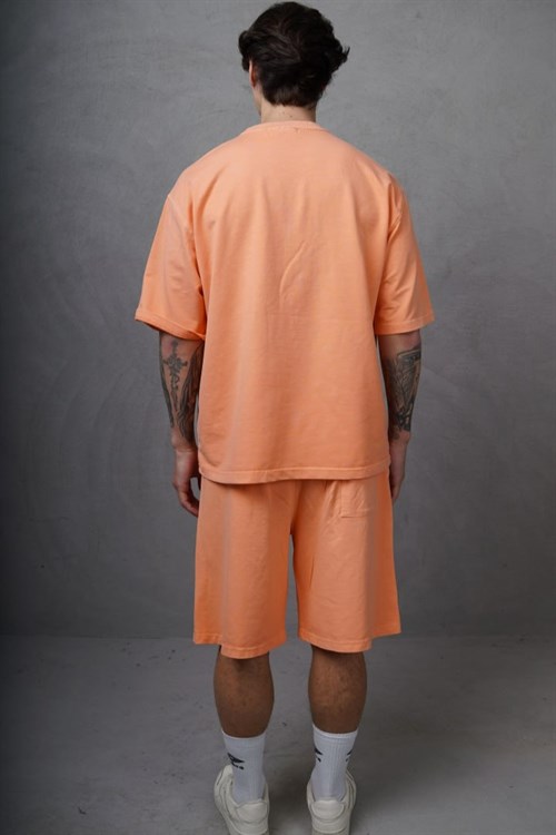 Wholesale Mens Orange T-Shirt and Shorts Set
