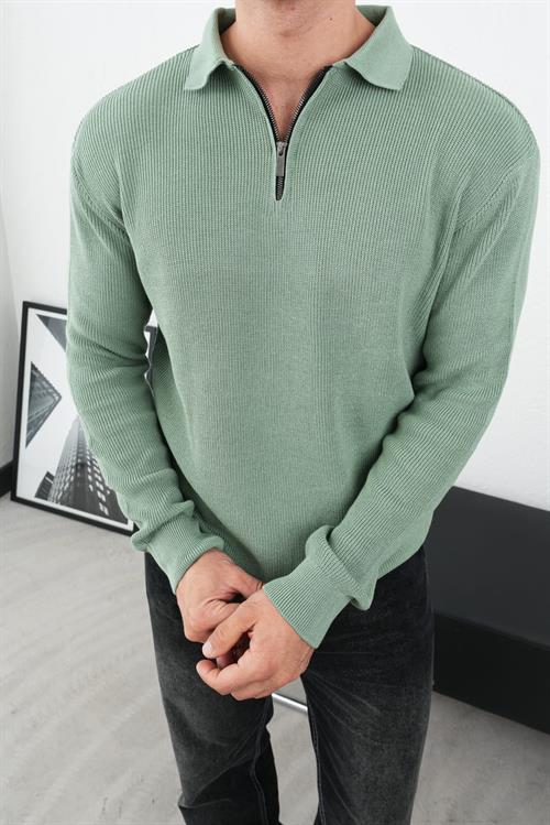 Wholesale Mens Pastel Mint Knit Sweater