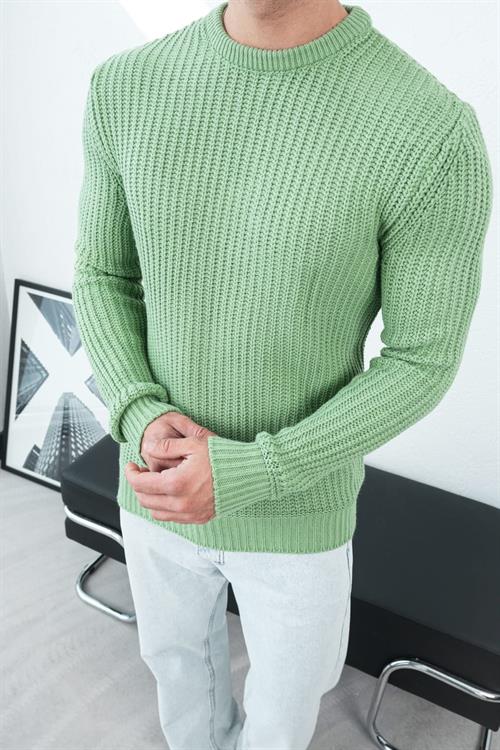 Wholesale Mens Pastel Mint Knit Sweater