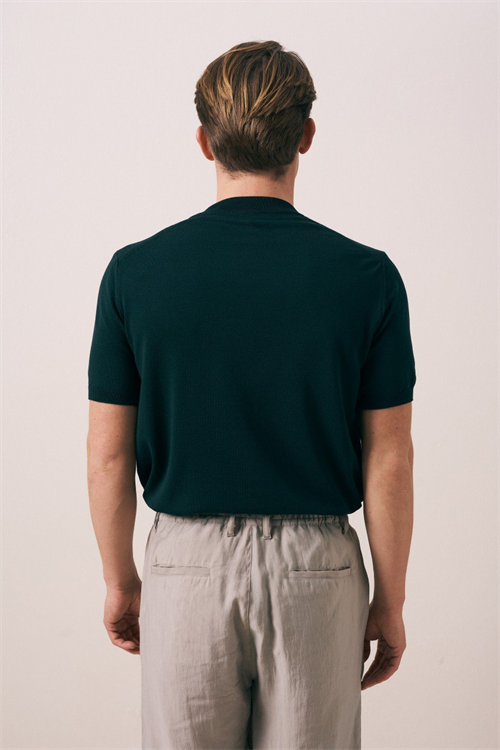 Wholesale Mens Petrol Knit Crew-Neck T-Shirt