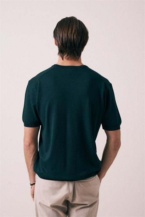 Wholesale Mens Petrol Knit Crew-Neck T-Shirt