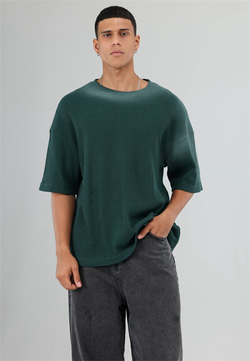 Wholesale Mens Petrol Knit Crew-Neck T-Shirt