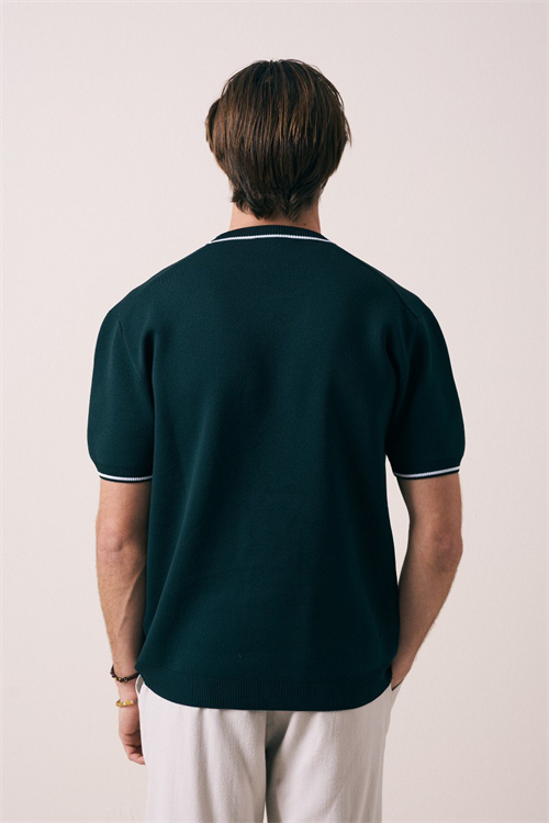 Wholesale Mens Petrol Knit Crew-Neck T-Shirt