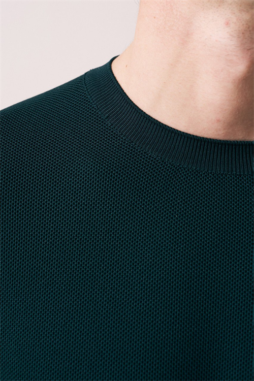 Wholesale Mens Petrol Knit Crew-Neck T-Shirt