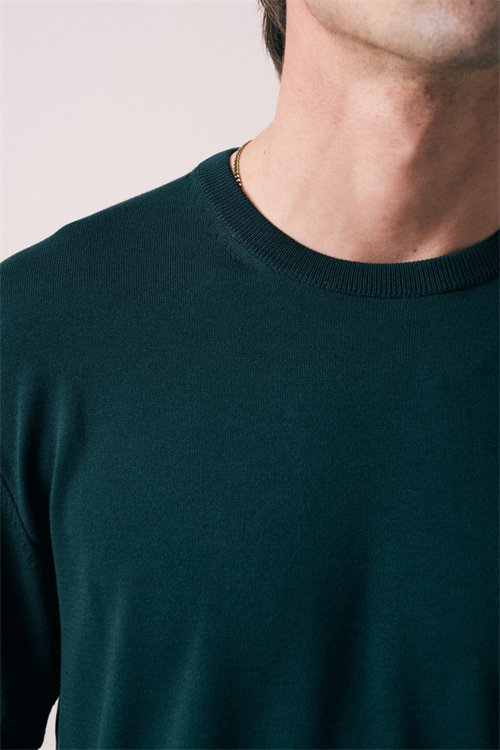 Wholesale Mens Petrol Knit Crew-Neck T-Shirt