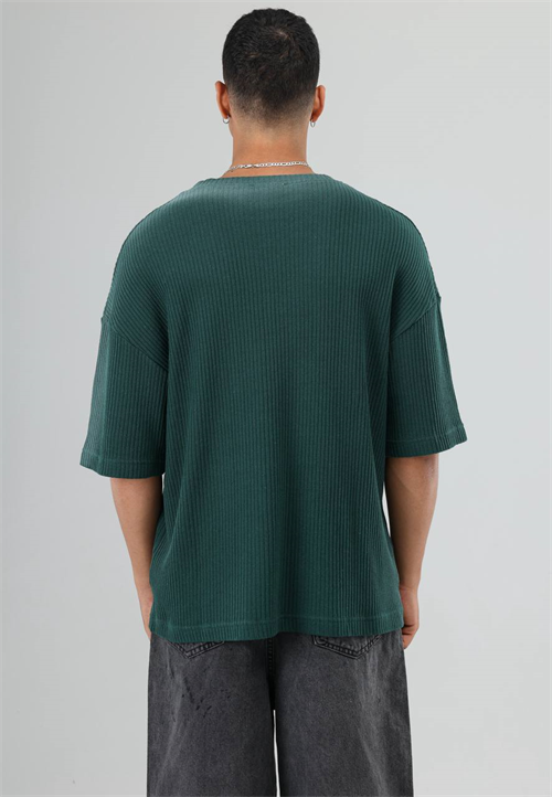 Wholesale Mens Petrol Knit Crew-Neck T-Shirt