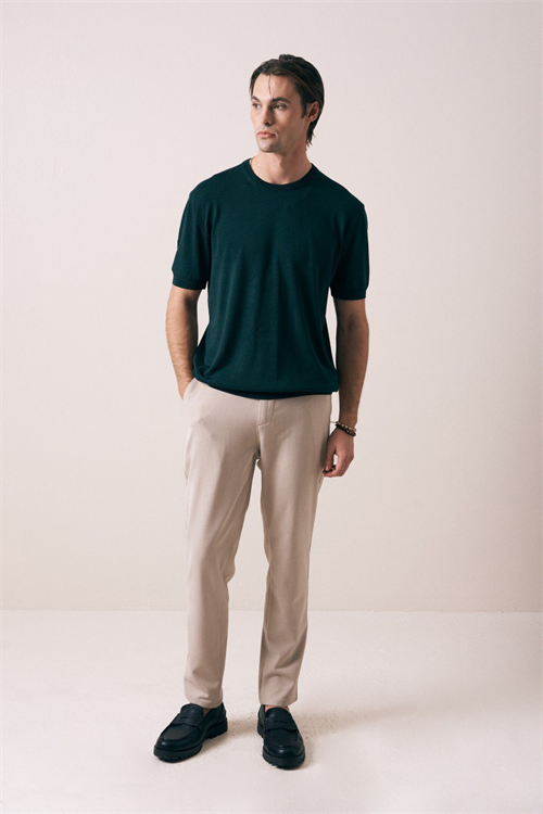 Wholesale Mens Petrol Knit Crew-Neck T-Shirt