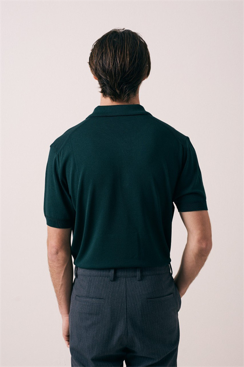 Wholesale Mens Petrol Knit Polo Shirt