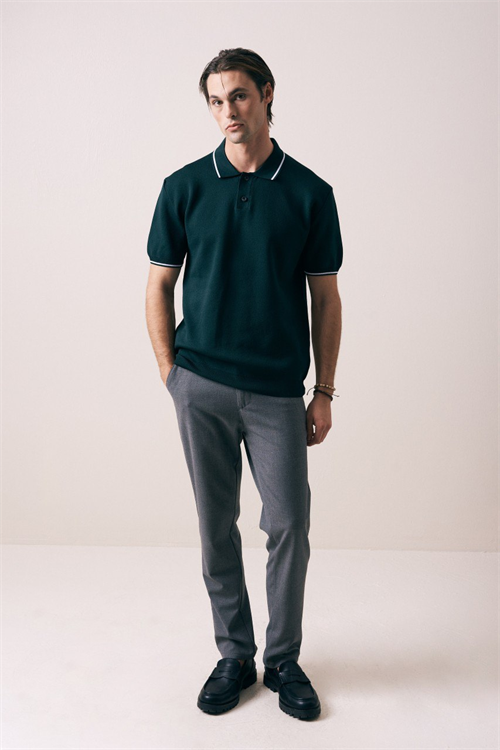 Wholesale Mens Petrol Knit Polo Shirt